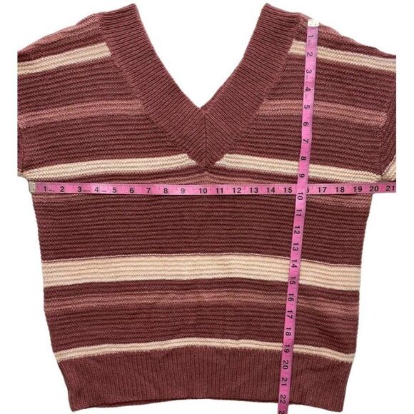 Derek Heart Sweater Top Juniors' MEDIUM Pink‎ Peach Ivory Oversized Relaxed NEW - Picture 4 of 10